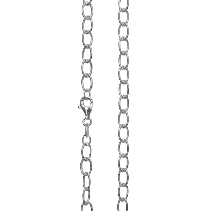 16" Charm Necklace Chain Medium ECO Sterling Silver (STS) (Anti Tarnish)