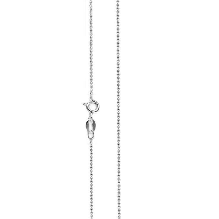 14" Pallina Diamond Cut Hammered Ball Chain with trigger fastener Eco Sterling Silver (STS) (Anti Tarnish)