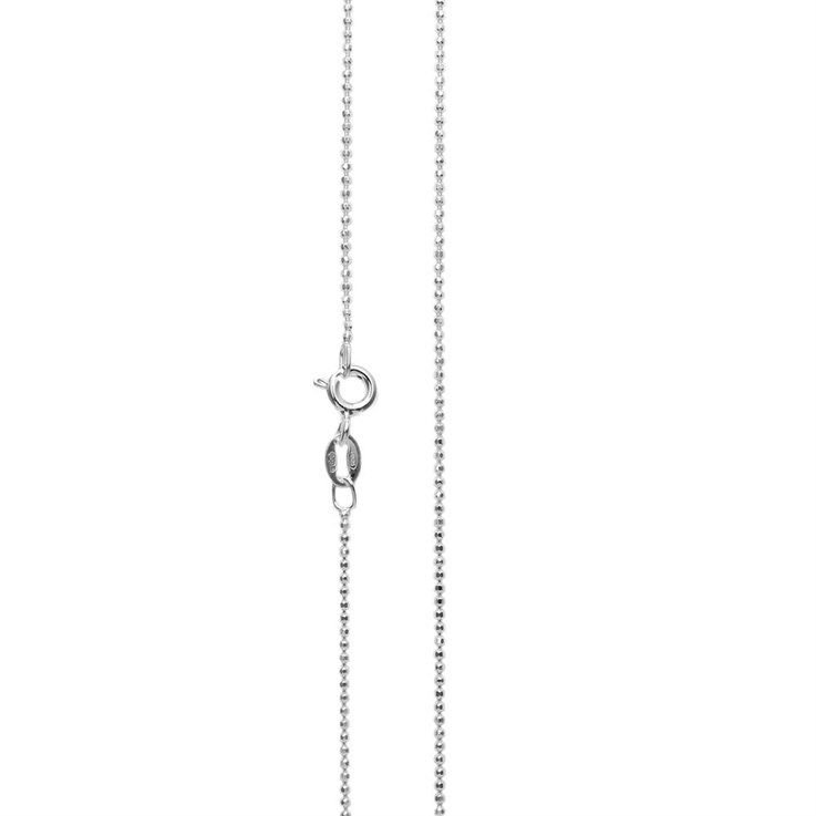 16" Pallina Diamond Cut Hammered Ball Chain with trigger catch Eco Sterling Silver (STS) (Anti Tarnish)