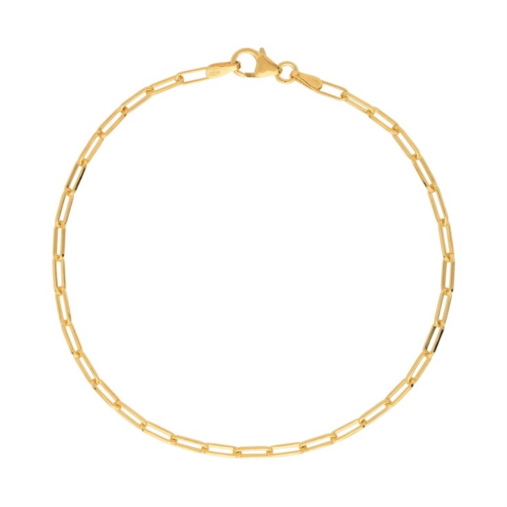 Superior Mini Rectangle Trace Bracelet 7.5" ECO Gold Plated Vermeil Sterling Silver (Anti Tarnish)