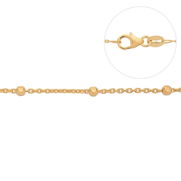 Superior Satellite Chain 16" Gold Plated Vermeil ECO Sterling Silver (Anti Tarnish)