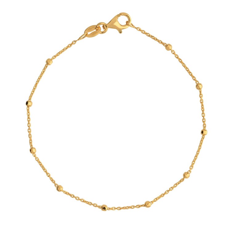 Superior Satellite Bracelet Chain 7" Gold Plated Vermeil ECO Sterling Silver  (Anti Tarnish)