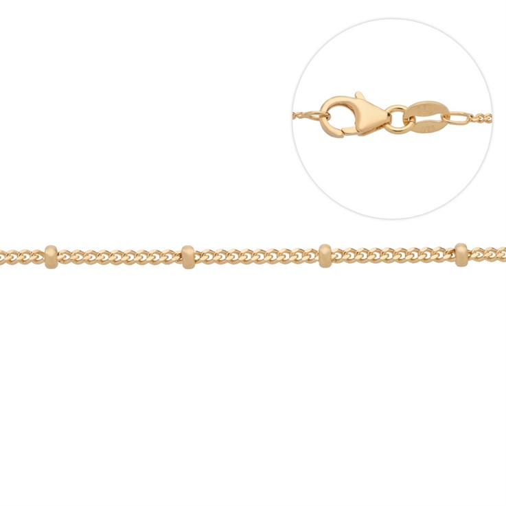 16" Superior Satellite Bead Reduction (Adjustable) Chain Gold Plated ECO Sterling Silver Vermeil (Anti Tarnish)