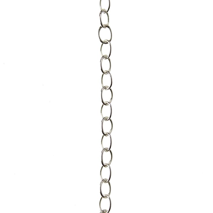 Superior Oval Cable Trace Chain Link Size 4.5x2.9mm Silver Plated  Loose by the Metre