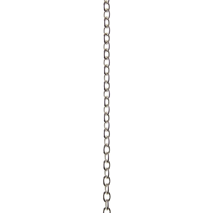 Superior Elongated Cable Trace Chain Link Size 1.9x1.93mm Silver Plated  Loose by the Metre