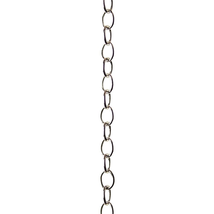 Superior Oval Cable Trace Chain Link Size 3.3x4.4mm Silver Plated  Loose by the Metre