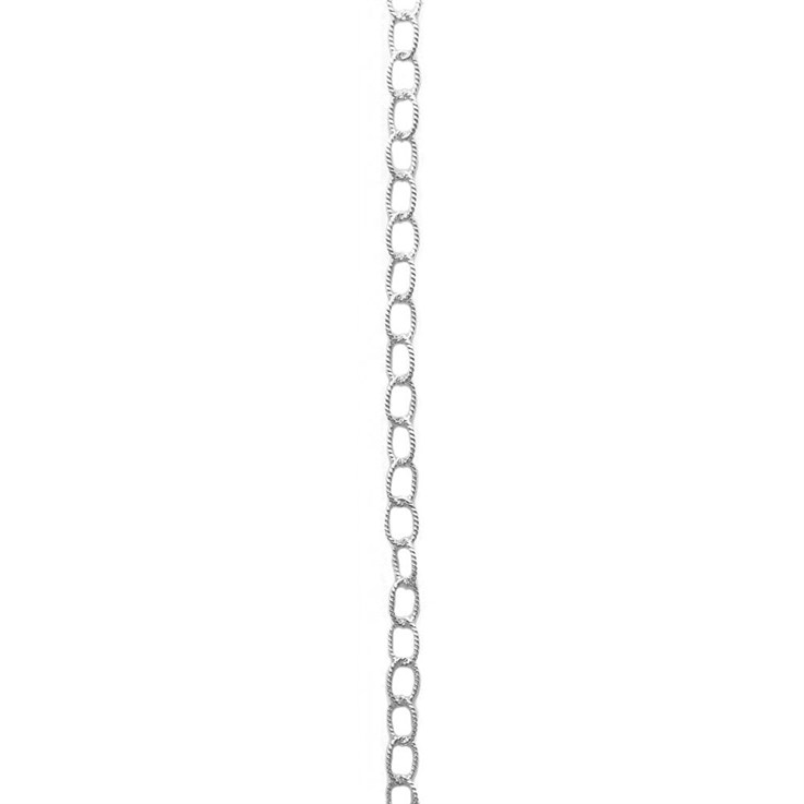 Twisted Oval Trace  Medium Link Chain Loose By the Metre ECO Sterling Silver