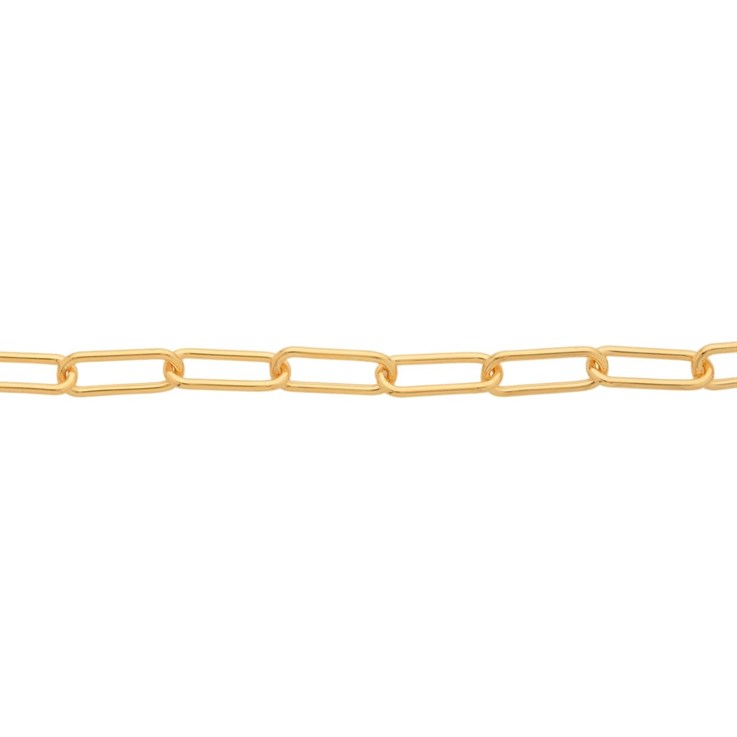 Rectangular Trace Paperclip Chain Loose By the Metre Gold Plated Eco Superior Sterling Silver Vermeil