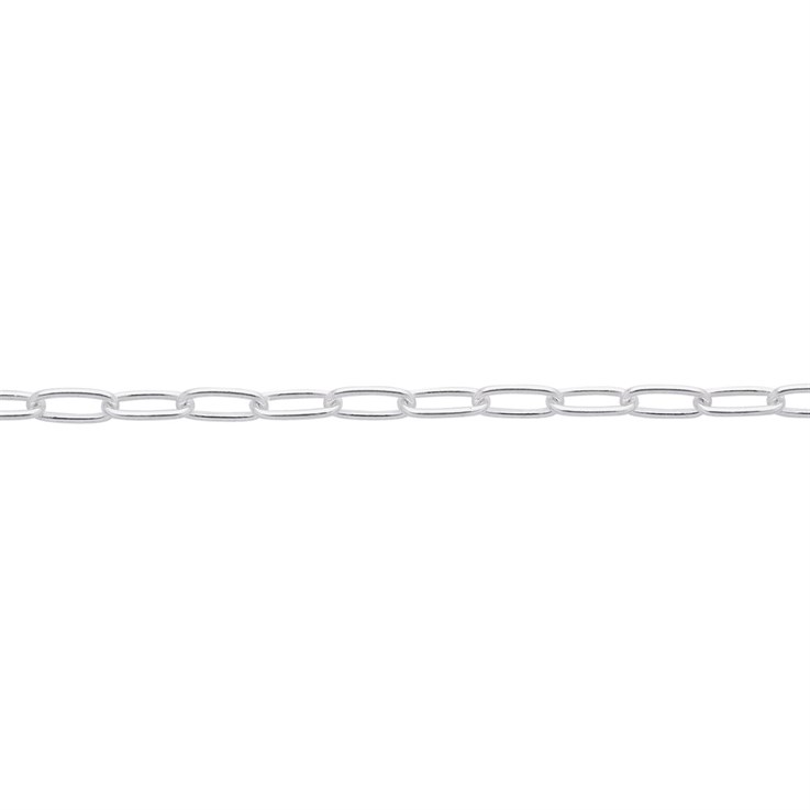 Superior Rectangle (Round Wire) Trace Chain (links 6x3mm) Loose By the Metre ECO Sterling Silver