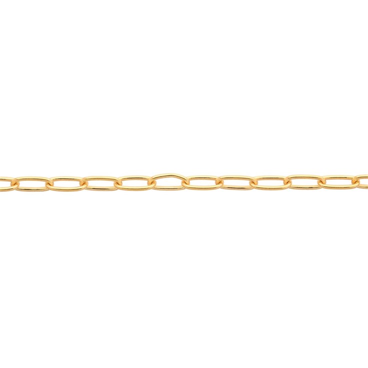 Superior Rectangle (Round Wire) Trace Chain (Links 6x3mm) Loose By the Metre Gold Plated Vermeil ECO Sterling Silver
