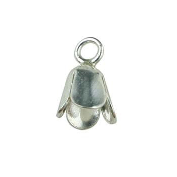 Bell Cap Small 4 Flat Side Pendant Mount Sterling Silver (STS)