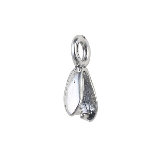 Pear Shape 10mm Pinch Bail Sterling Silver (STS)