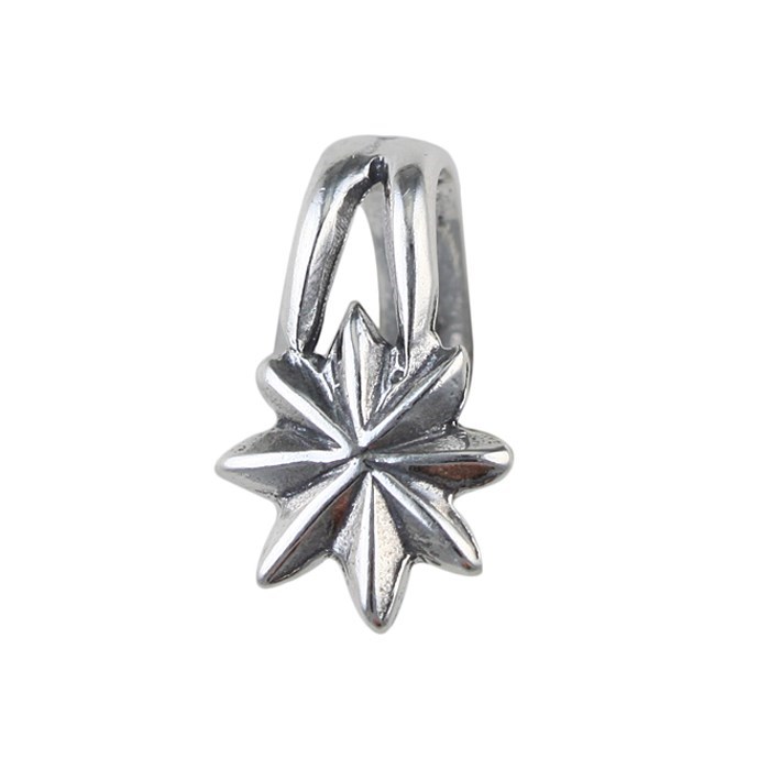 Star Design 13.5x8mm Pendant Pinch Bail Sterling Silver (STS)
