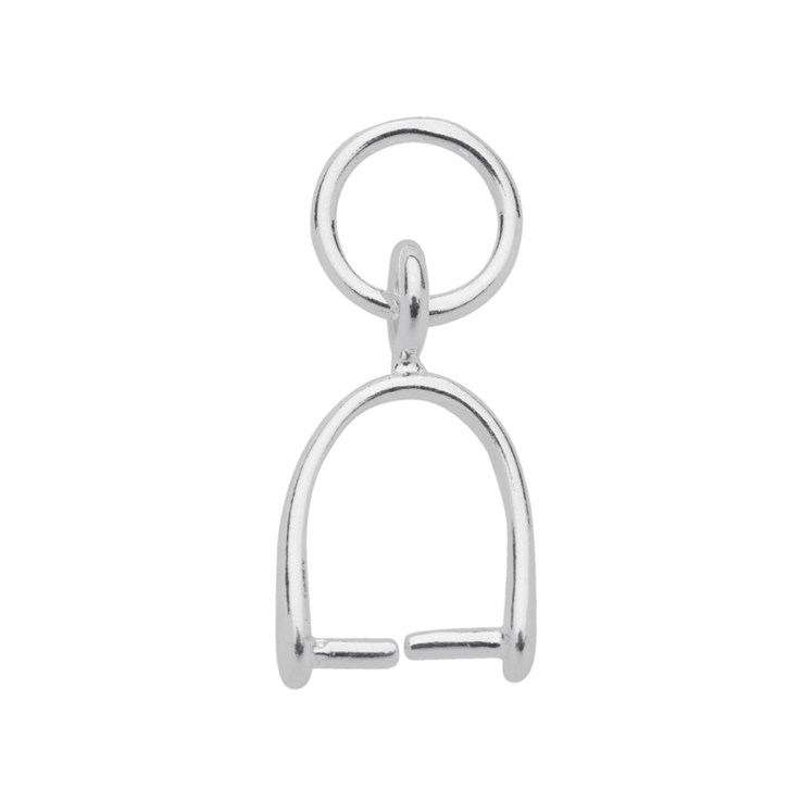 Stirrup Pendant Pinch Bail 7mm with jump ring Sterling Silver