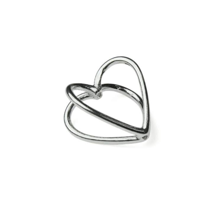 14x12mm Heart Cage Pendant Sterling Silver STS