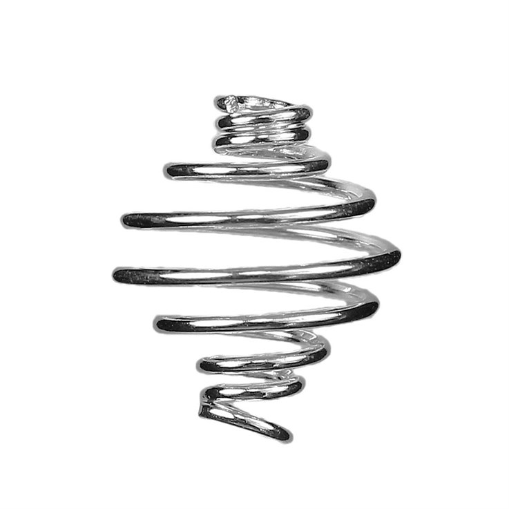 Spiral Pendant 10mm  Silver Plated