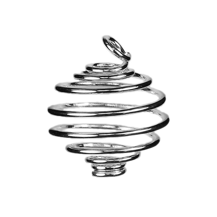 Spiral Pendant 12mm x 8mm Silver Plated