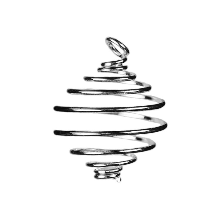 Spiral Pendant 14mm  Silver Plated