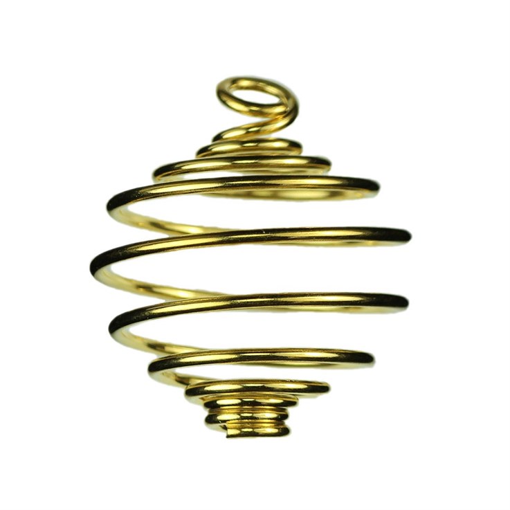 Spiral Pendant Heavy Gauge 25.5mm Gold Plated
