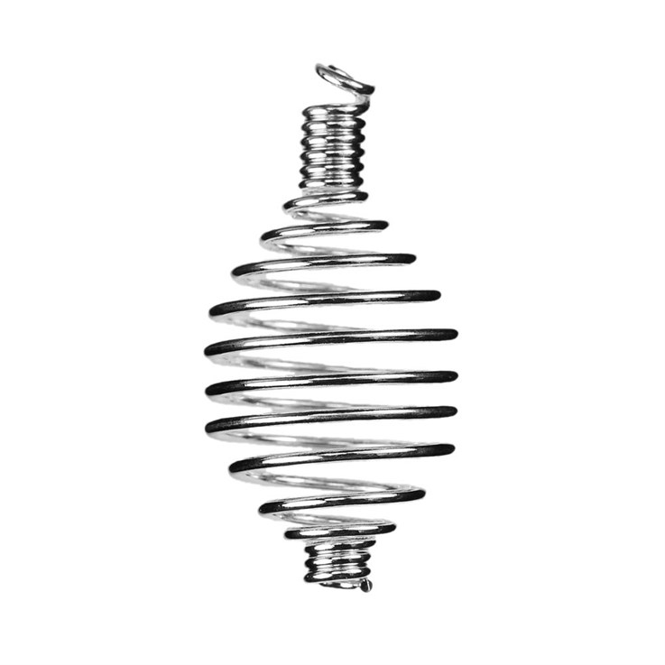 Spiral Pendant Dropper 45mm Silver Plated