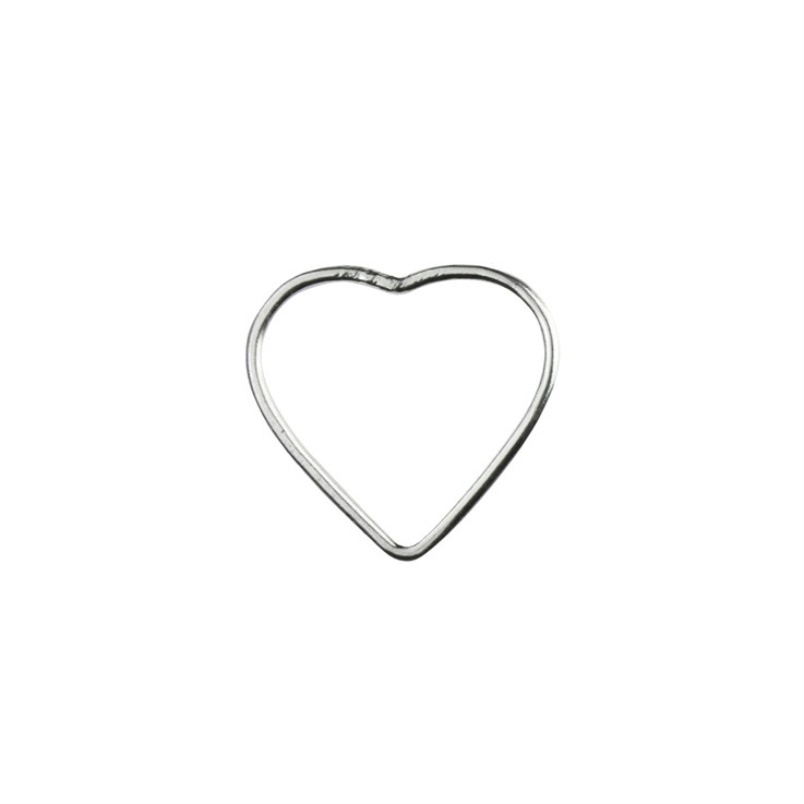 Solid Wire Open Heart Pendant 16mm Sterling Silver