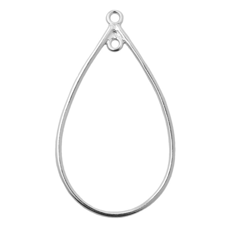 Wire Dropper 38x22mm Teardrop with Loop Sterling Silver (STS)