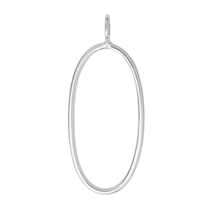 Oval 38x19mm Pendant Frame Sterling Silver