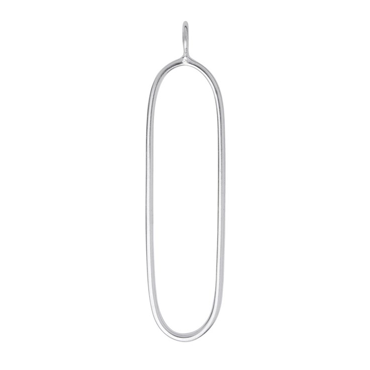 Long Oval 54x15mm Pendant Frame Sterling Silver