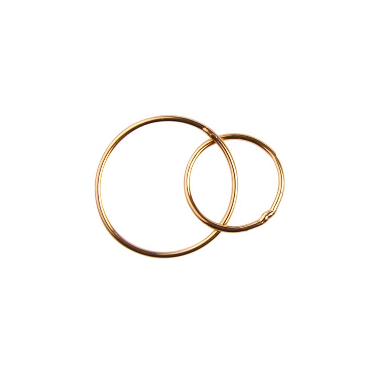 Interlinked Ring Connector 17mm & 12mm Rose Gold Plated Vermeil Sterling Silver