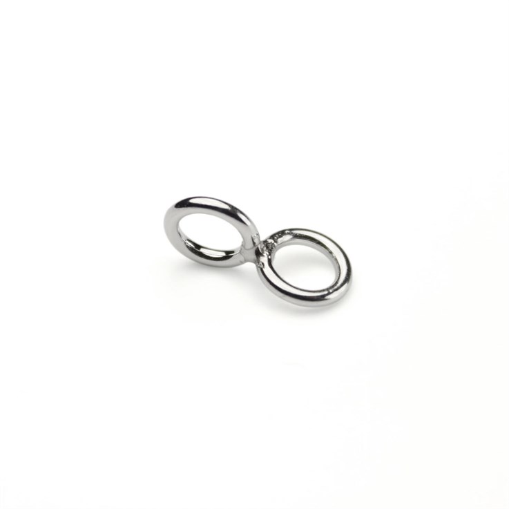 Superior Twin Ring Connector with North South Loops Sterling Silver (STS)