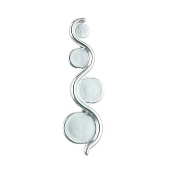 Snake Pendant with 6mm 8mm 10mm and 12mm flat pads for Cabochons Silver Plated