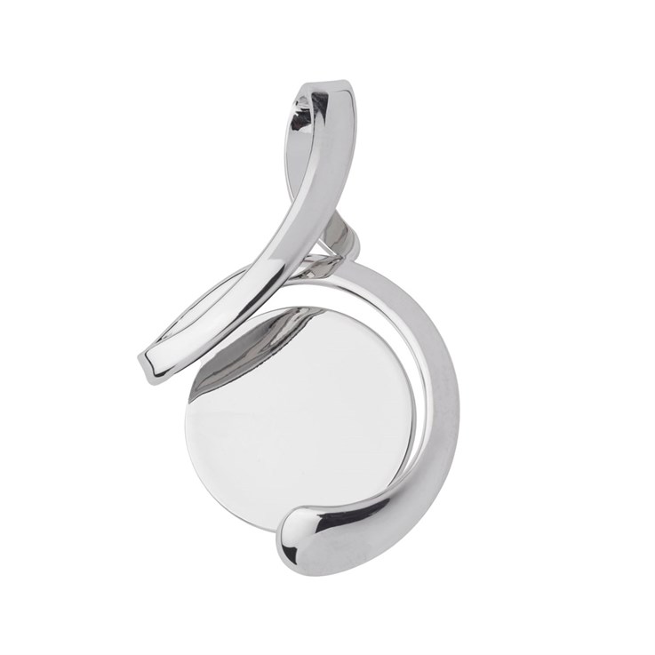Twist Pendant with Pad to Take 20mm Cabochon Silver Plated