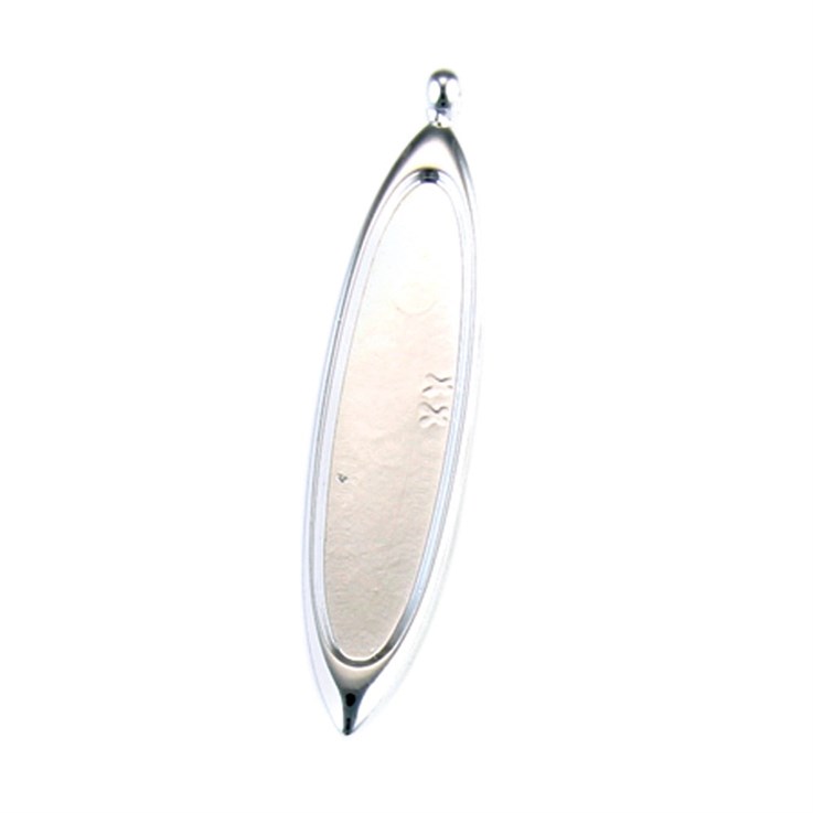 Oval Pendant with 9x40mm Cup for Cabochon Silver Plated