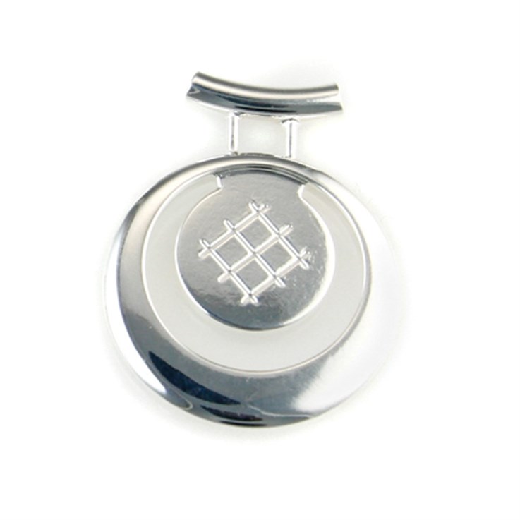 Circle Tube Top Pendant with 20mm Flat Pad for Cabochon Silver Plated