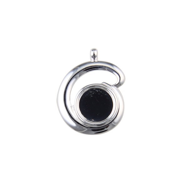 Wave Top Pendant with 12mm Cup for Cabochon Silver Plated