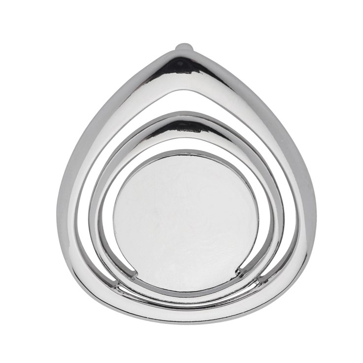 Teardrop Pendant with 20mm Pad for Cabochon Rhodium Plated
