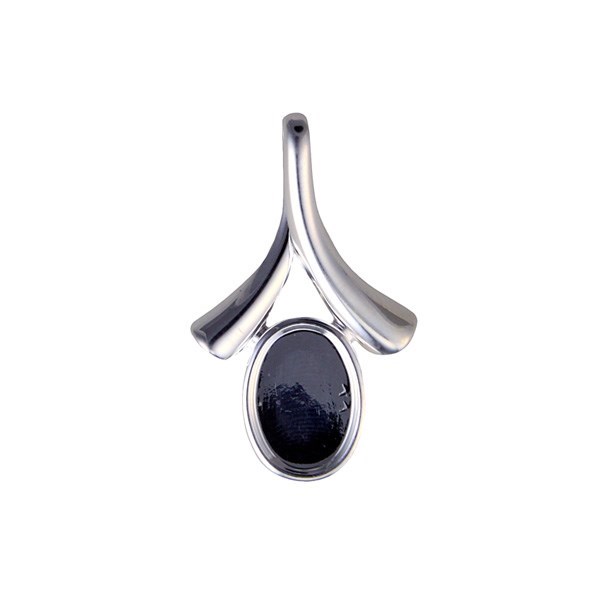 Wishbone Pendant with 10x14mm Cup for Cabochon Silver Plated