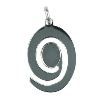 Swirl Shaped Pendant Sterling Silver (STS) Takes 8x6mm Cab with jumpring