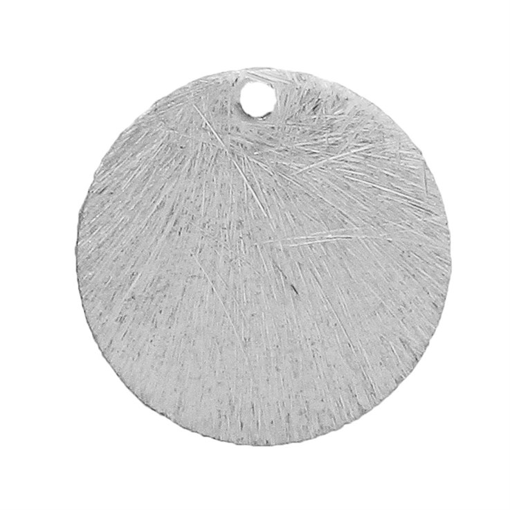 Scratch Disc Stamping Novelty Charm Pendant Dropper 20mm with 1mm Hole Silver Plated