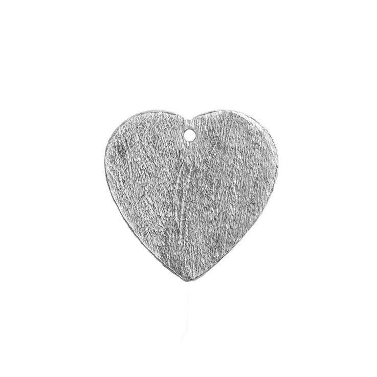16mm Heart Shape Casting (1 hole) Sterling Silver (STS) Charm Pendant