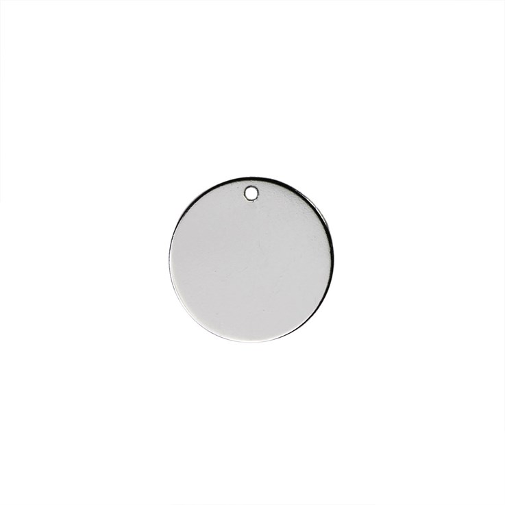 13mm Disc Tag 0.5mm Thick with (1 Hole) Sterling Silver (STS)