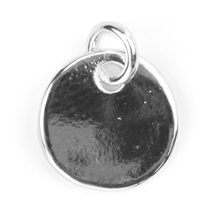 Disc Tag 11mm Charm Silver Plated