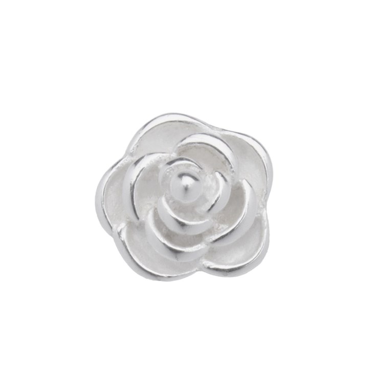 Solid Rose Shape 10mm Solderable Accent Sterling Silver