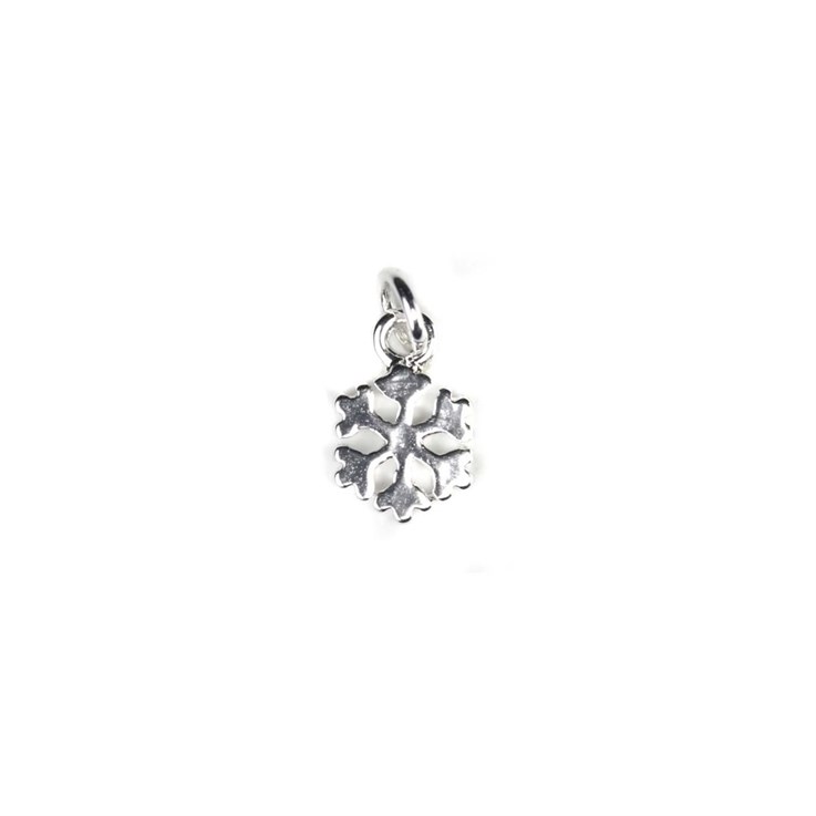 Snowflake Charm (8mm)  Silver Plated