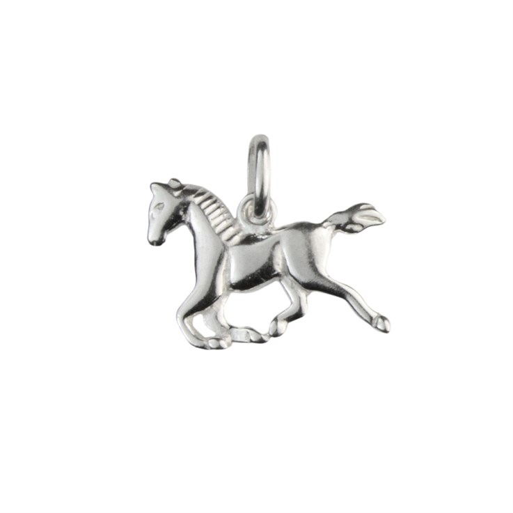 Running Horse Charm Pendant (13x12mm) Sterling Silver (STS)