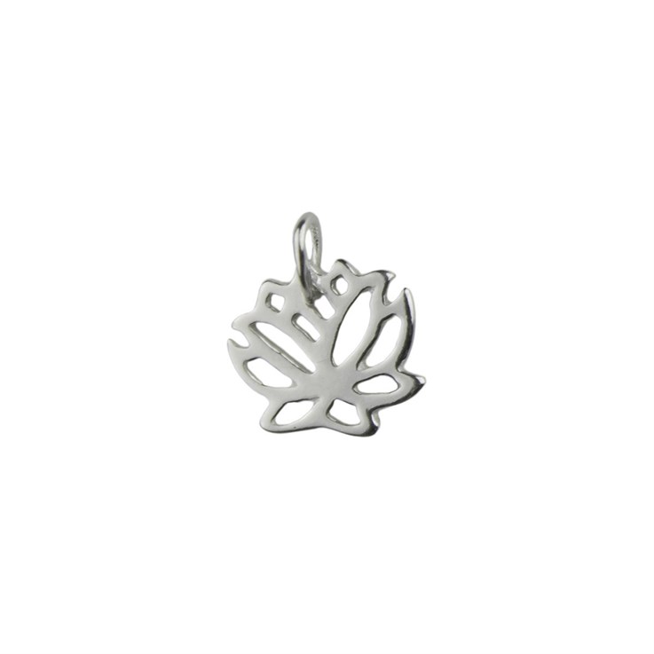 Lotus Leaf Charm Pendant (10mm) Sterling Silver (STS)