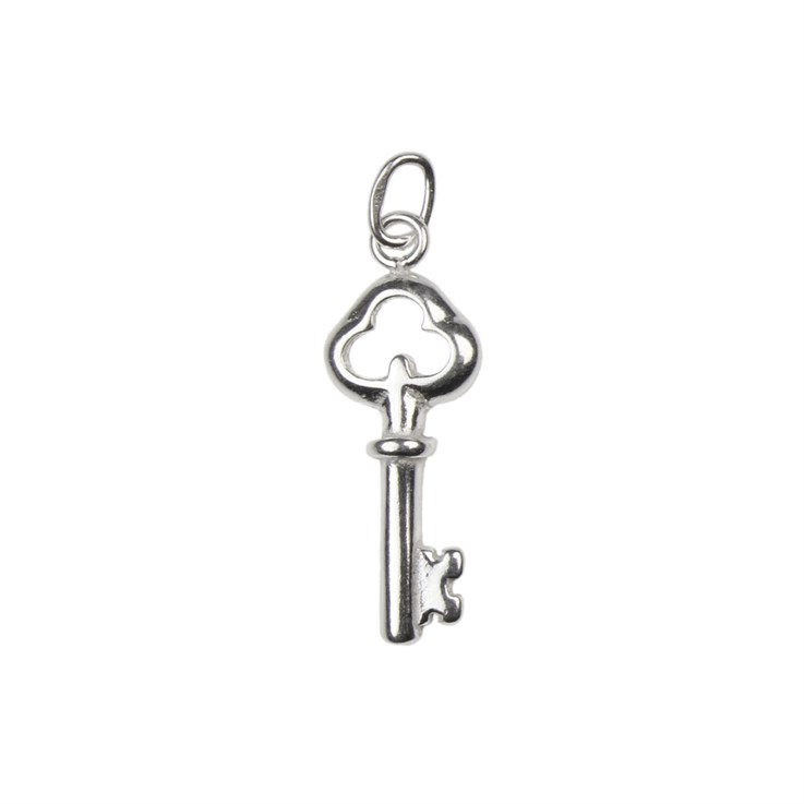 Key Charm Pendant 19mm Sterling Silver (STS)