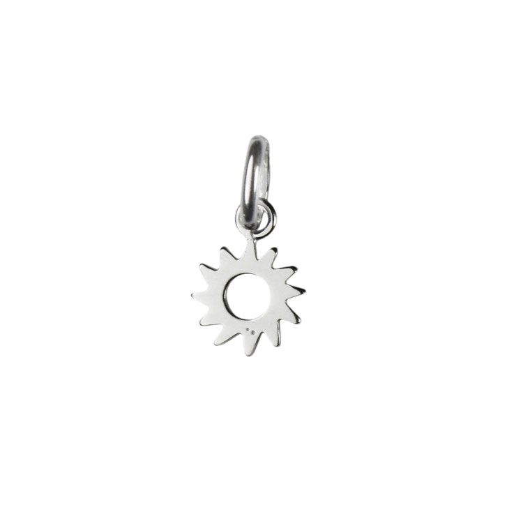 Sun Charm Pendant 8mm Sterling Silver (STS)