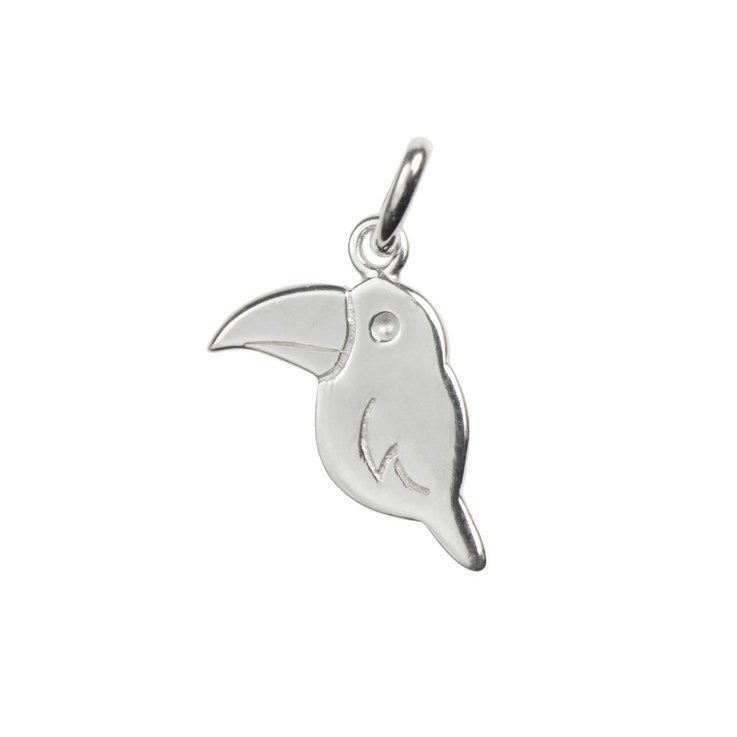 Toucan Charm Pendant (17mm)  Sterling Silver (STS)