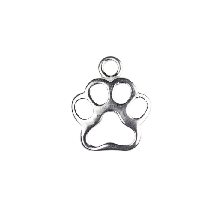 Paw Shape Charm Pendant  (11x9mm) Sterling Silver (STS)
